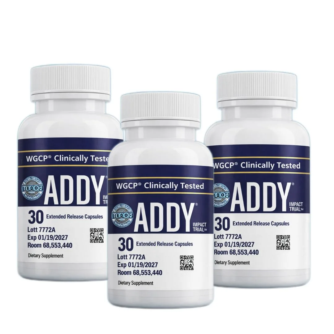 ADDY Focus — WGCP clinically tested, three bottles