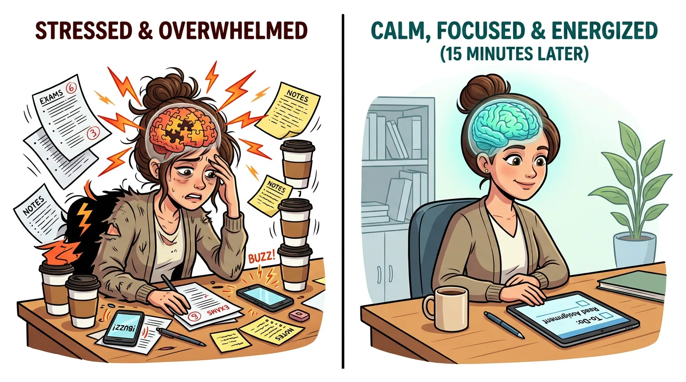 Before and after messy brain illustration