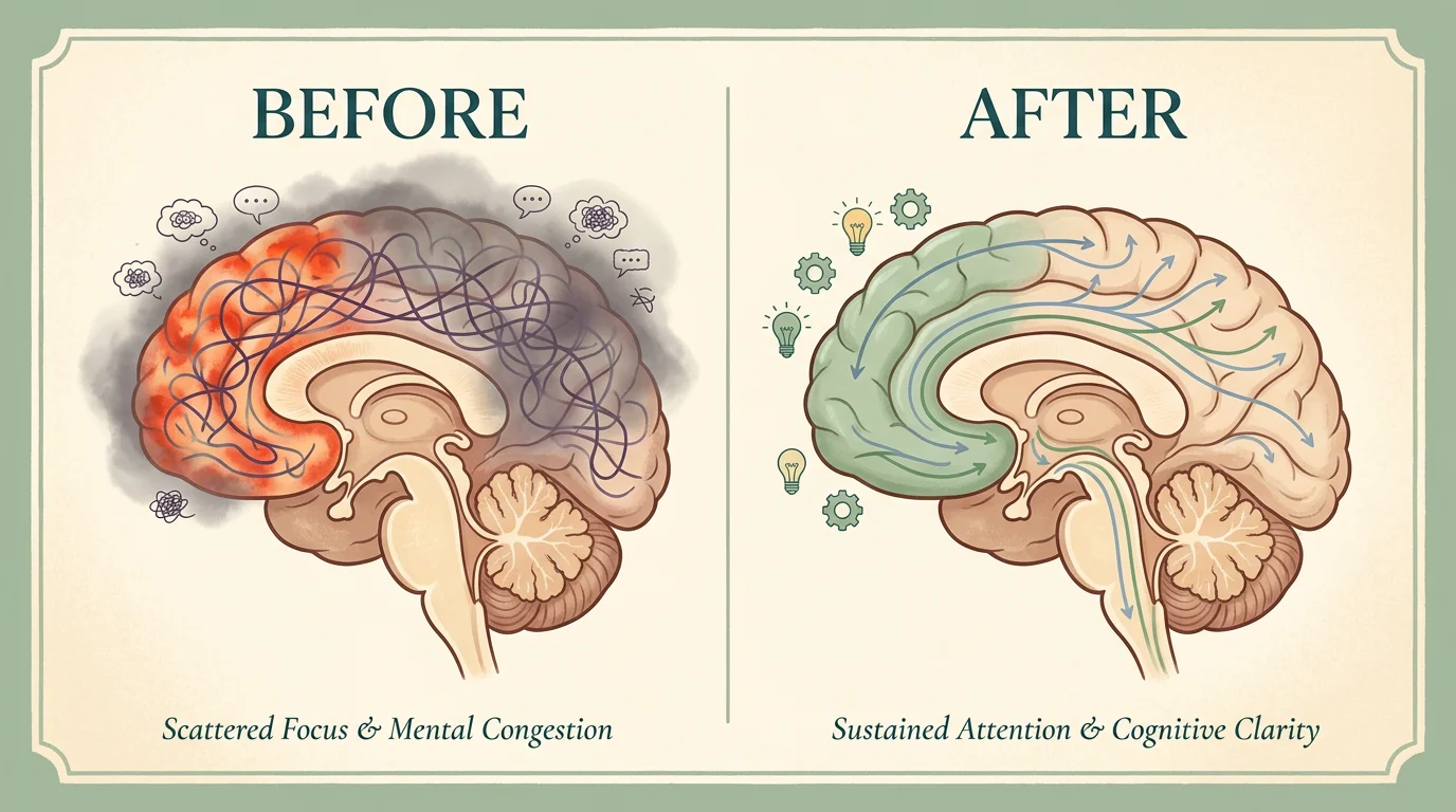 Before WGCP ADDY: tangled red signal paths. After WGCP ADDY: clear sage-green paths.