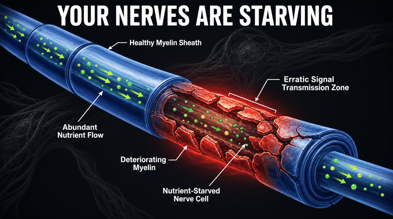 Illustration of starving nerve cells
