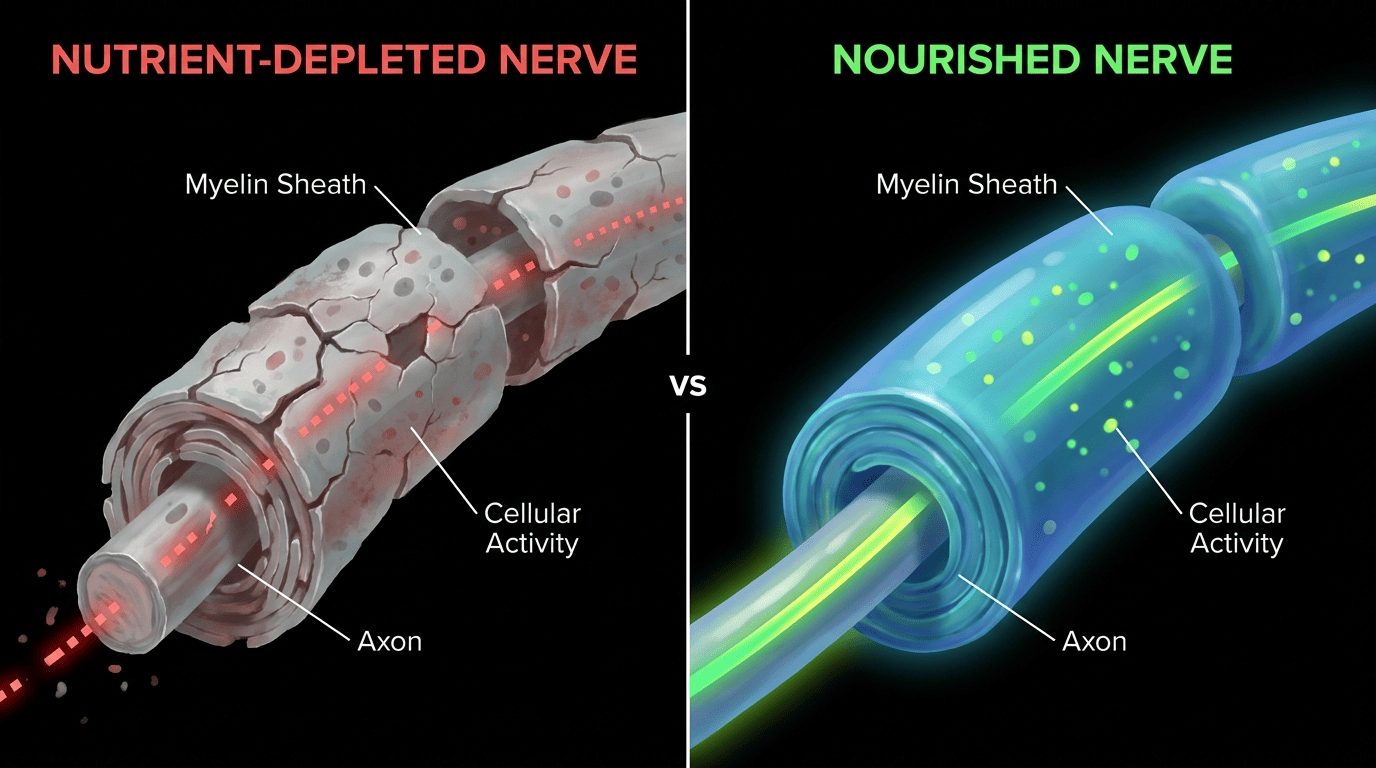 Comparison of healthy and damaged nerve states