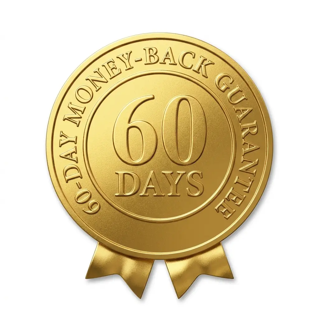 60-day money-back guarantee seal
