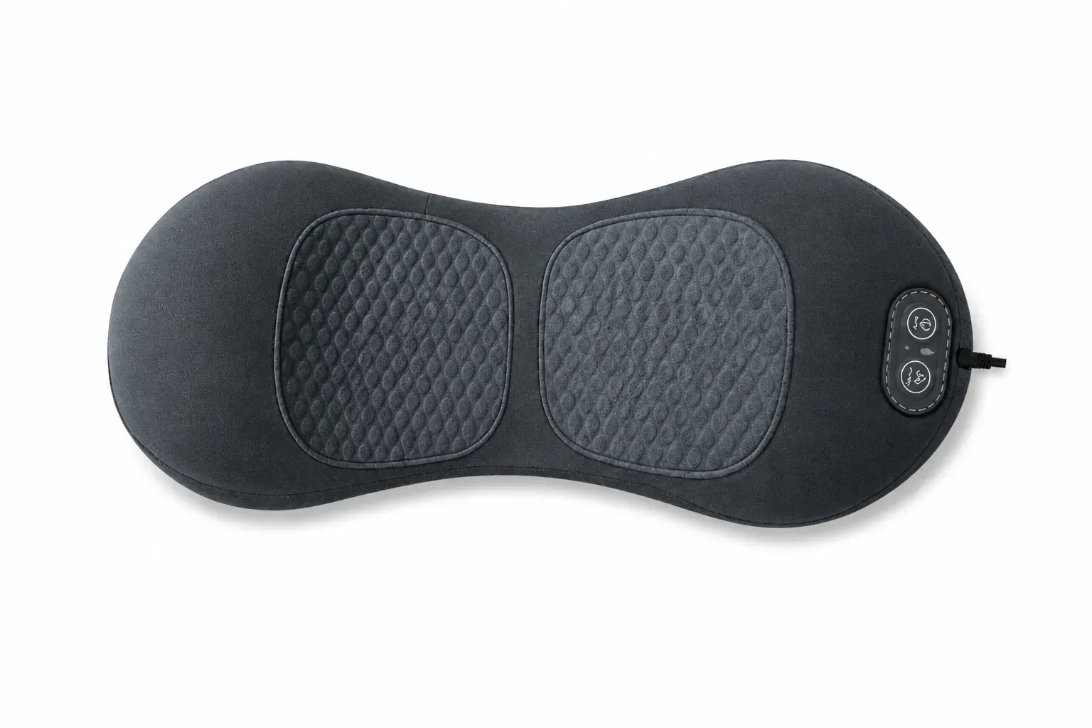 The ReliefMD Back Massager standalone slim charcoal-gray pad on a clean white background