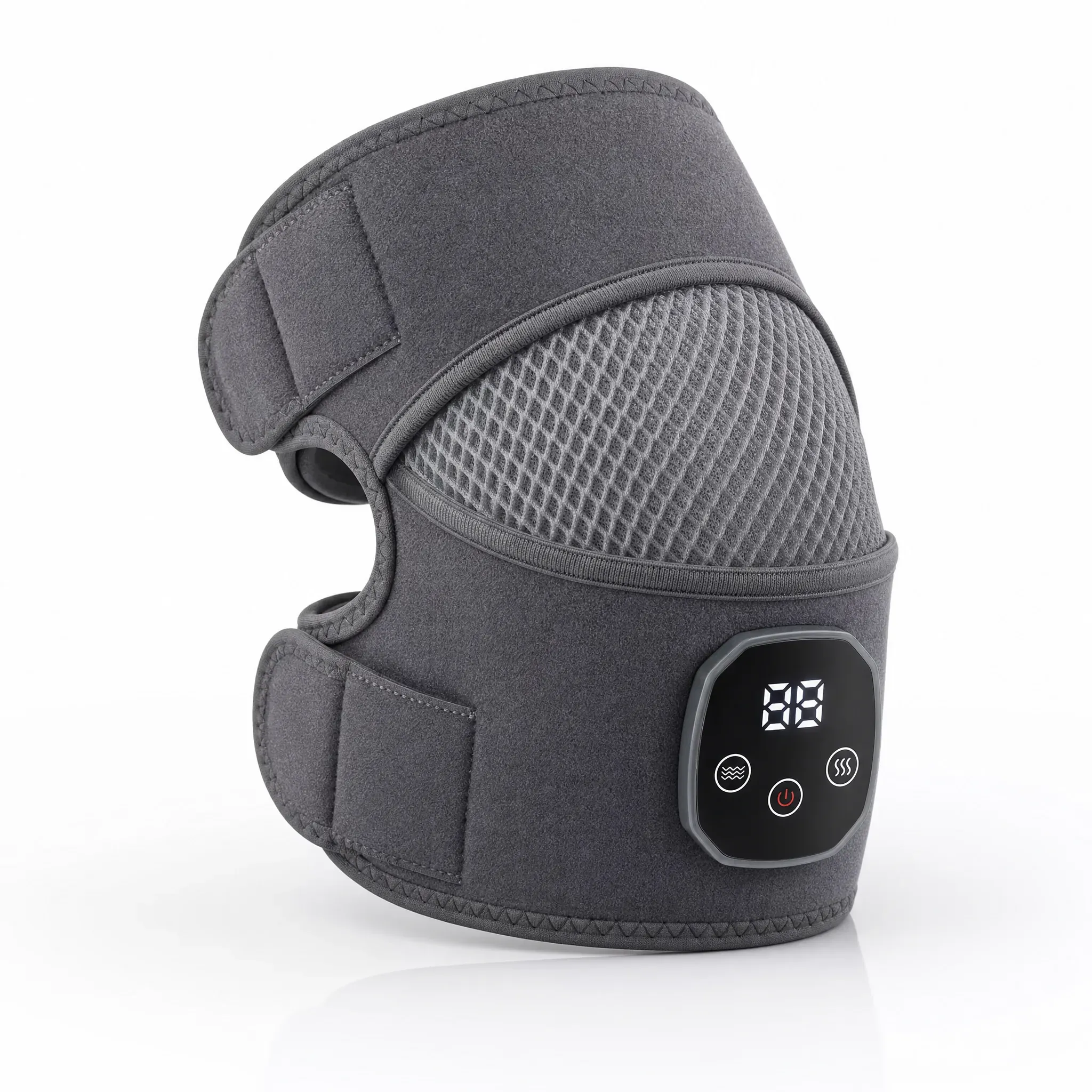 The gray ReliefMD Knee Massager on a warm product backdrop