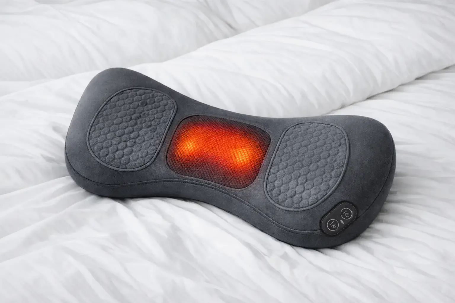 ReliefMD Back Massager from front angle showing lumbar support curve