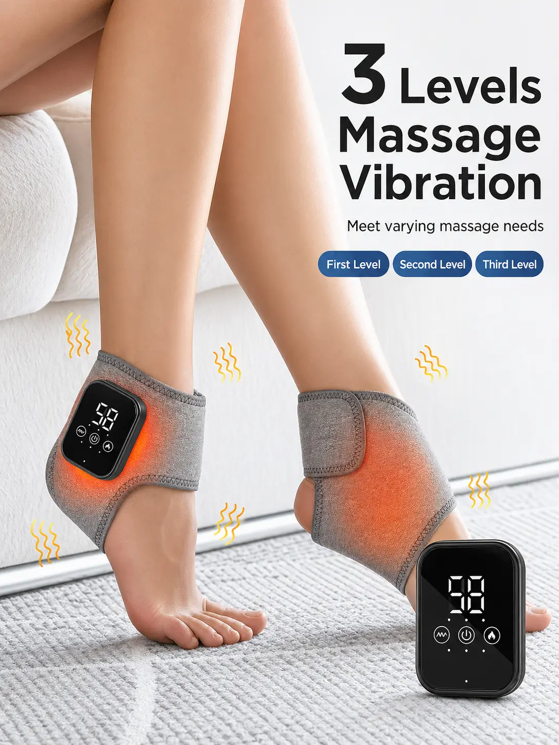 ReliefMD demonstration image with both wraps on the feet