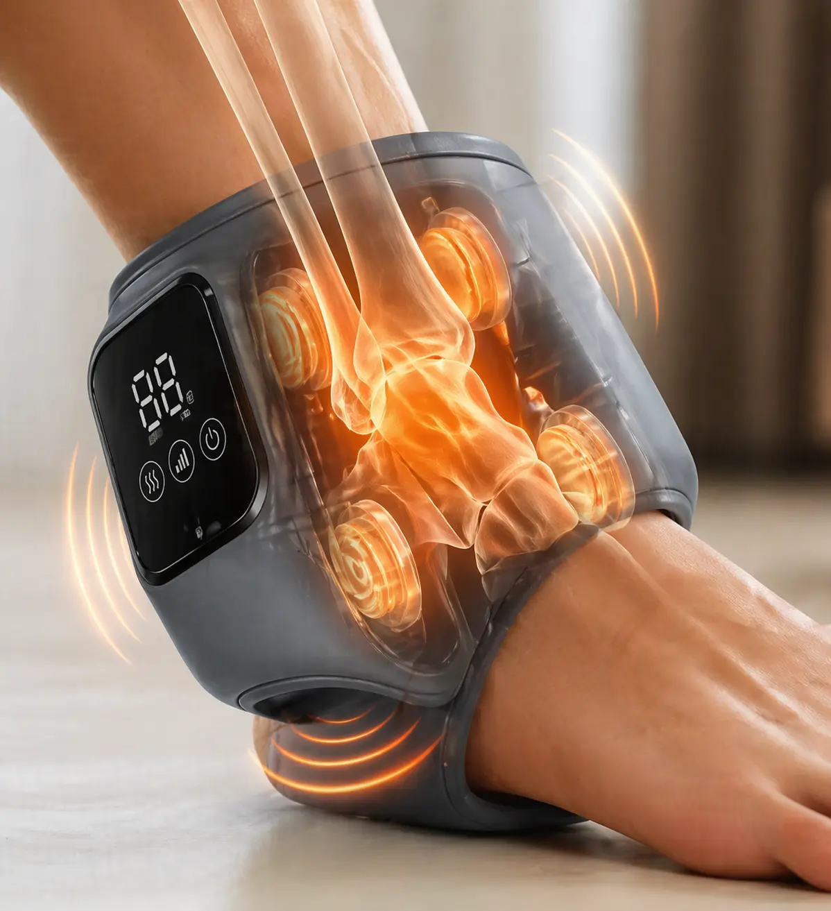 ReliefMD x-ray style demonstration showing coverage around the ankle