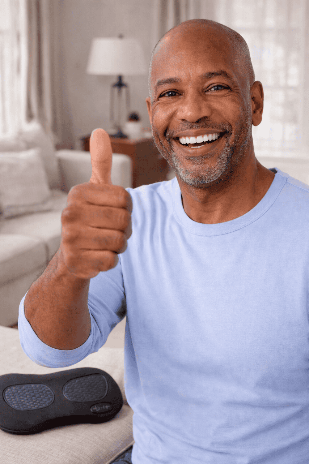 Customer giving a thumbs up