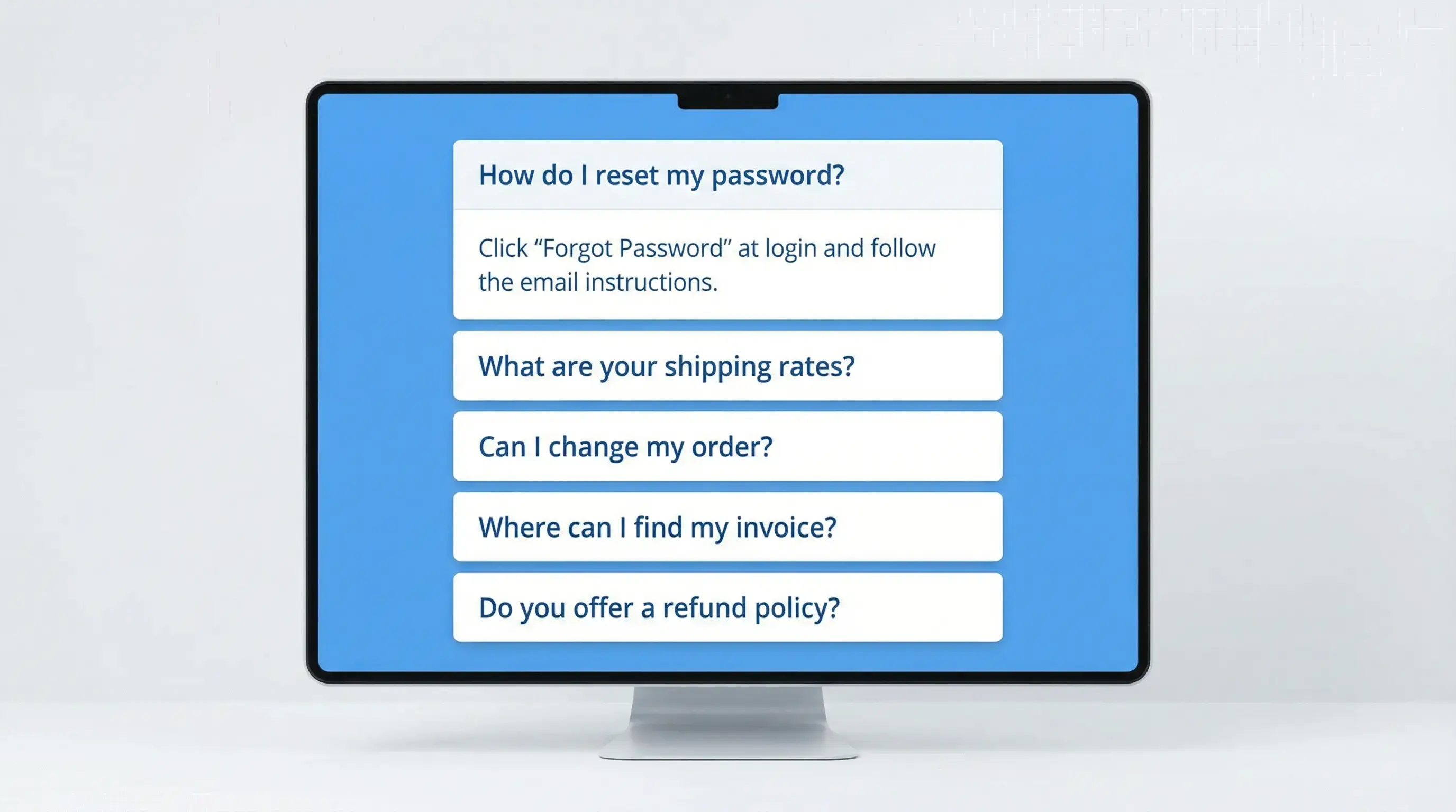 FAQ layout placeholder